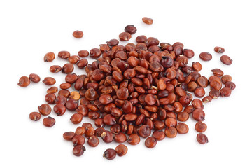 red quinoa seeds isolated on white background with clipping path and full depth of field