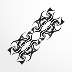 Black-white pattern for a tattoo on a light background. Vector illustration.