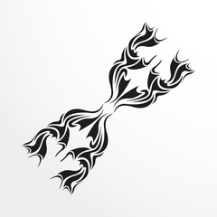 Black-white pattern for a tattoo on a light background. Vector illustration.
