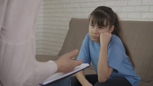 The child is depressed by a psychologist.