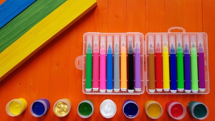 colored pencils in a box