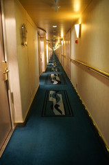 Cruise/ship hall with carpet and lights