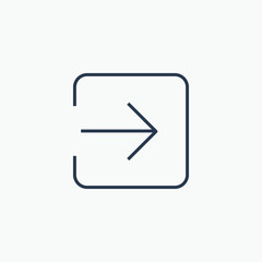 Login line vector minimalistic icon. Entry symbol. Join enter icon for web design. Modern flat input icon for app design. Inside door sign minimal flat linear icons