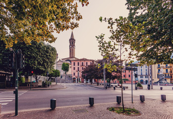  Lecco town on Famouse Como lake. Amazing nature scenery. Best popular places for travel. landscape...