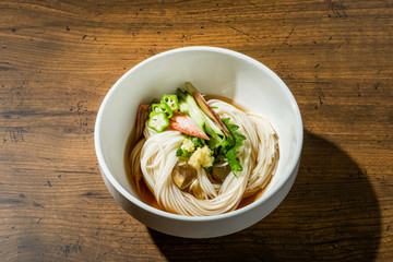 そうめん　ひやむぎ　Japanese very thin noodle(Somen)