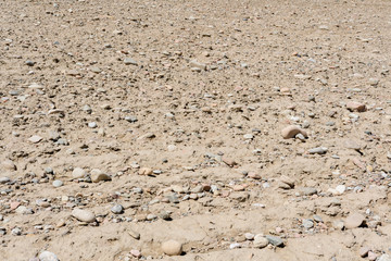 Stone field, flood leaves the fields without fertile soil