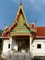 Buddhist Monk Sitting Temple. Wat Kaeo Manee Si Mahathat, Phang Nga,Thailand.