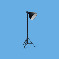 Isometric vector of high detailed photo studio light.