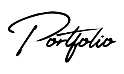 Portfolio Cursive Calligraphy Black Color Text On White Background