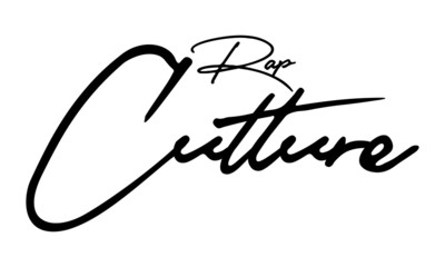 Rap Culture Cursive Calligraphy Black Color Text On White Background