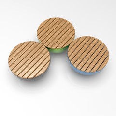 3d image of Bench in the form of a bowl 05
