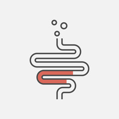 Colitis vector icon isolated on white background. Vector illustration.