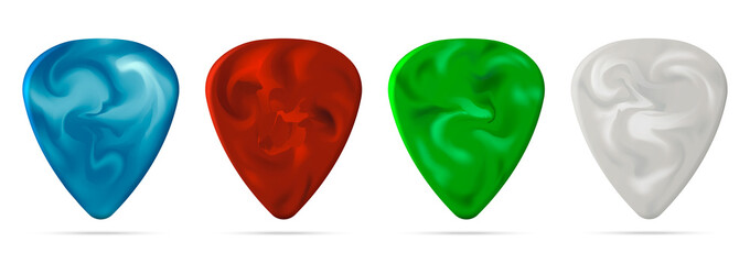 Set of guitar pick isolated on white background. Vector illustration.