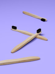 Bamboo Toothbrush Purple Background
