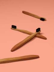 Bamboo Toothbrush Red Background