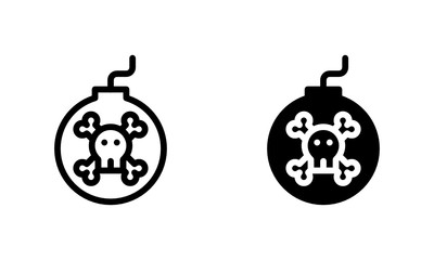 Poison Bomb Dangerous Toxic Icon, Logo, Vector