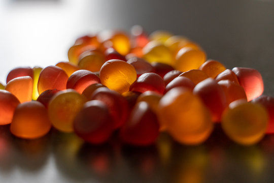 Close Up Of A Bunch Of Gummies