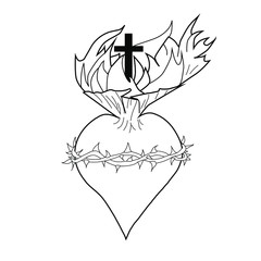 Sacred Heart of Jesus Sketch Drawing
