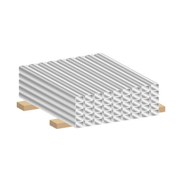 Metal pipes.Vector isometric and 3D view.