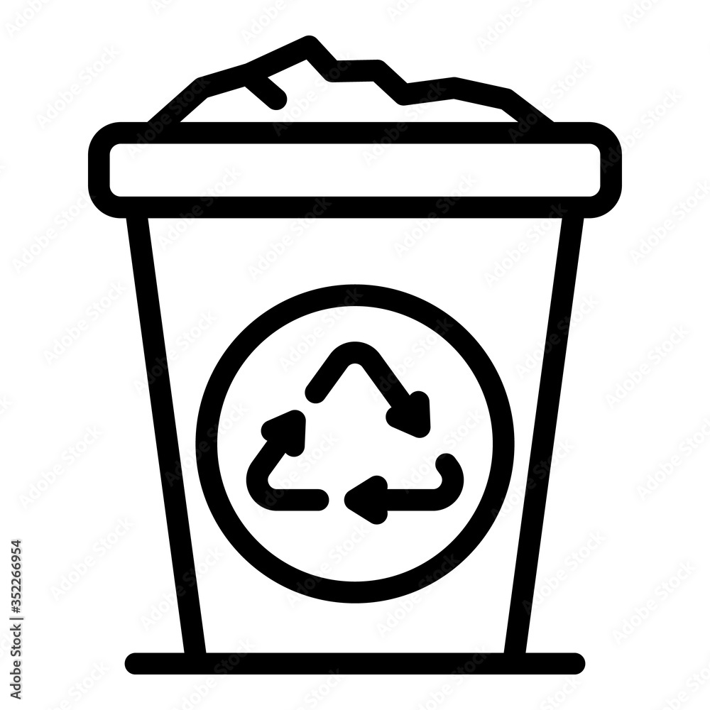 Poster trash container icon. outline trash container vector icon for web design isolated on white backgroun