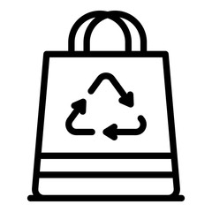 Paper bag icon. Outline paper bag vector icon for web design isolated on white background