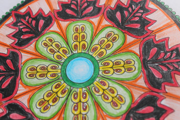 mandala drawing abstract colorful background