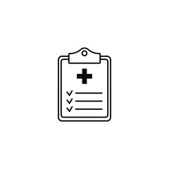 Medical record icon, medical report icon, vector isolated