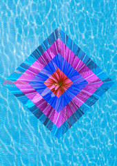 Contemporary collage. Geometric composition with palm trees in bright neon colors on a background...