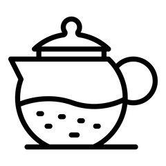 Half full teapot icon. Outline half full teapot vector icon for web design isolated on white background