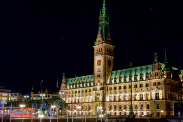 Fototapeta na wymiar Hamburg City Hall or Hamburger Rathaus is the seat of local government of Hamburg, Germany
