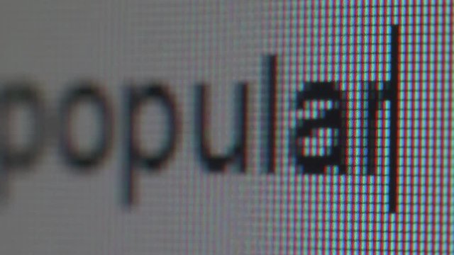 Typing and erasing phrase. Popular video.