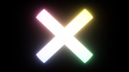 Gradient X Сross in Center Neon Holographic Motion Colored Background