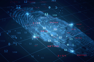 Fingerprint Scanning Technology Concept 2d Illustration