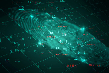 Fingerprint Scanning Technology Concept 2d Illustration
