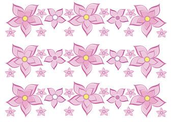 Purple flowers on a white background in vector format.