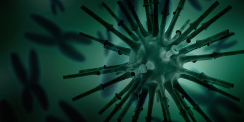 Obraz na płótnie Canvas 3d rendering Virus bacteria cells background 