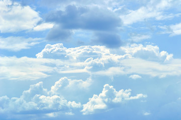 Beautiful white cumulus cloud with the blue sky.