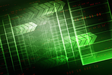 2d illustration Abstract futuristic electronic circuit technology background