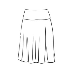 Vector illustration of skirts. Women's clothes, skirt, vector sketch illustration