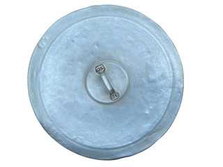 old metal plate isolated on white