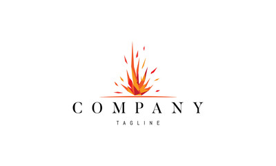 Vector color logo on which an abstract image of a bonfire in the form of sharp spikes.