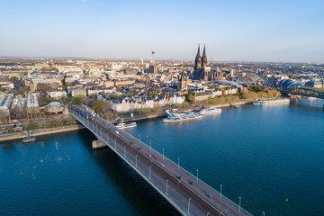 Aerial View Cologne  K&ouml;ln Rhein Panorama