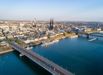 Aerial View Cologne  K&ouml;ln Rhein Panorama