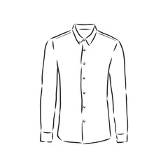 Vector illustration of man's shirt. Front . men's shirt, vector sketch illustration