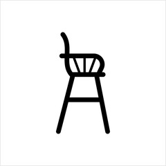 High Chair Icon, Wide Base Tall Lag Chair