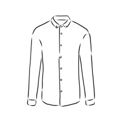 Vector illustration of man's shirt. Front . men's shirt, vector sketch illustration