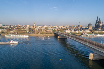 Obraz premium Aerial View Cologne Köln Rhein Panorama