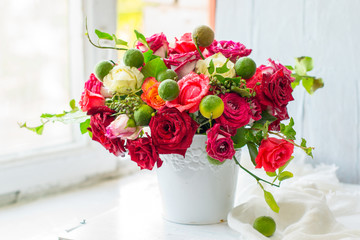beautiful bouquet of fresh roses