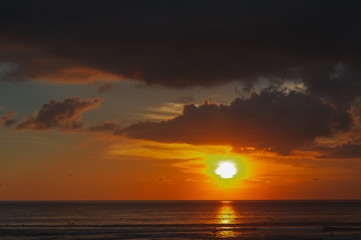 Stunning dramatic sunset over the ocean.