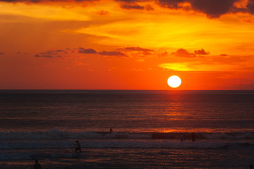 Stunning dramatic sunset over the ocean.